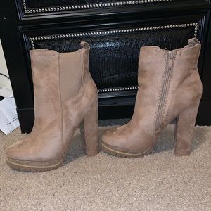 Taupe Suede Booties